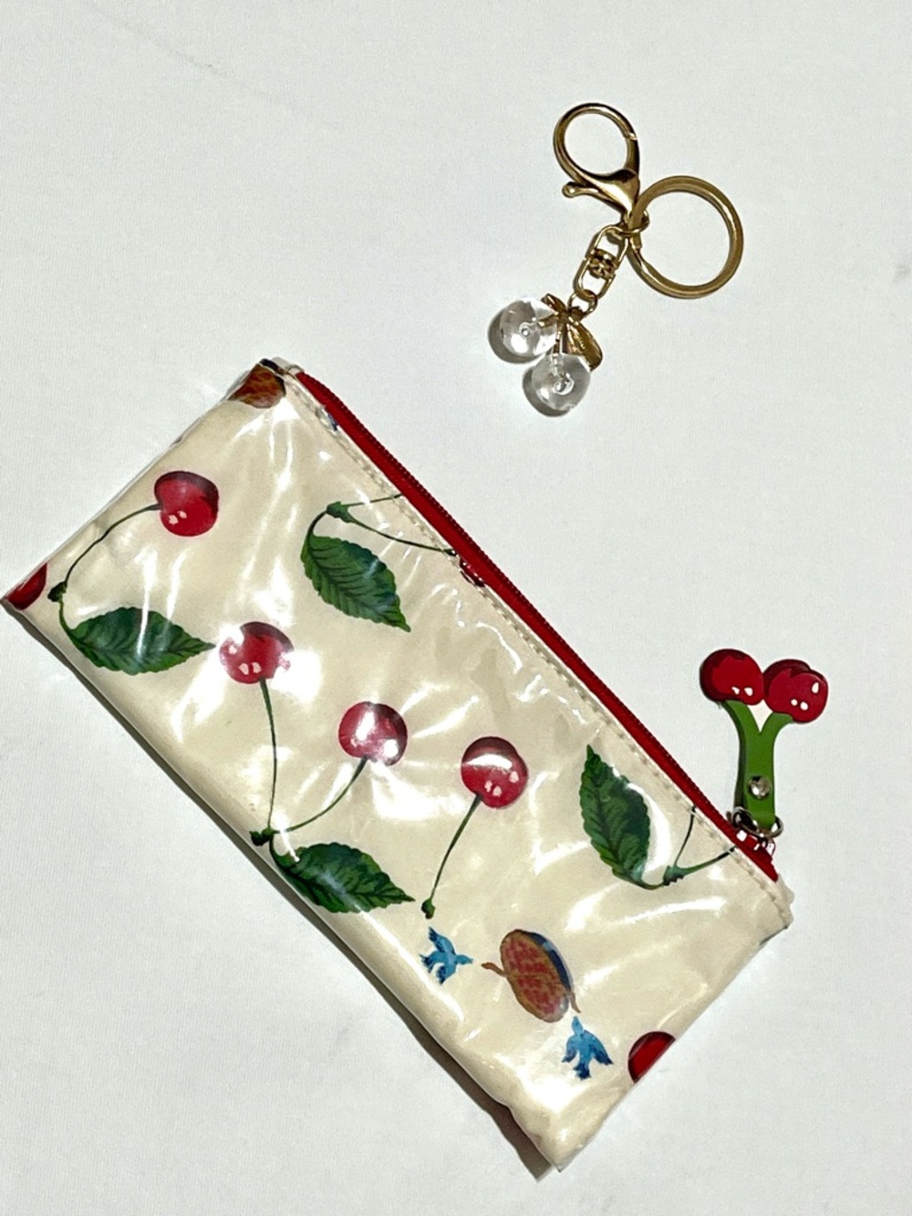 Cherry Print  🍒 Zip Pouch + Bag Charm Set | Nick & Nora | Y2K Trend